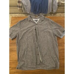 Tommy Hilfiger Men's Button-Up Shirt XXL Custom Fit Chambray Short Sleeve Casual